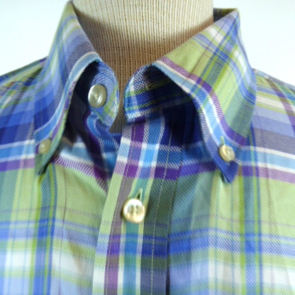 ORVIS SIGNATURE COLLECTION Blue PLAID COTTON L